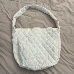 *SOLD* Large Puffy Quilted Tote Bag - White